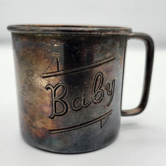 Vintage 1881 Rogers Small Silver Plated Baby Cup - Picture 6 of 10